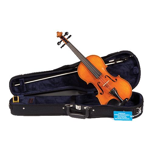 rental violin and bow in a case