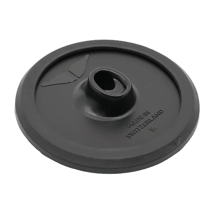 Black Dolfinos endpin rest with 'Made in Switzerland' inscription