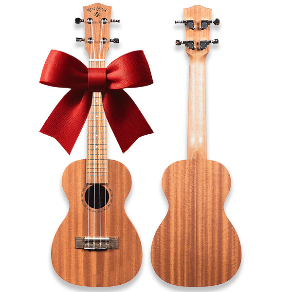 Front and back views of a Ukulele