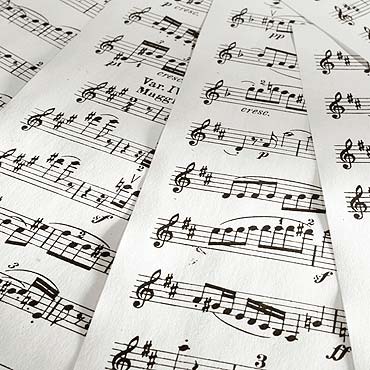 Assorted Sheet Music on a white background