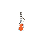 Bam France Charm Violin Keychain - White/Orange