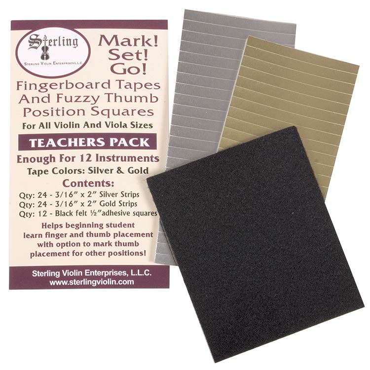 Mark! Set! Go! Fingerboard Tape, Teacher Pack, for Violin or Viola