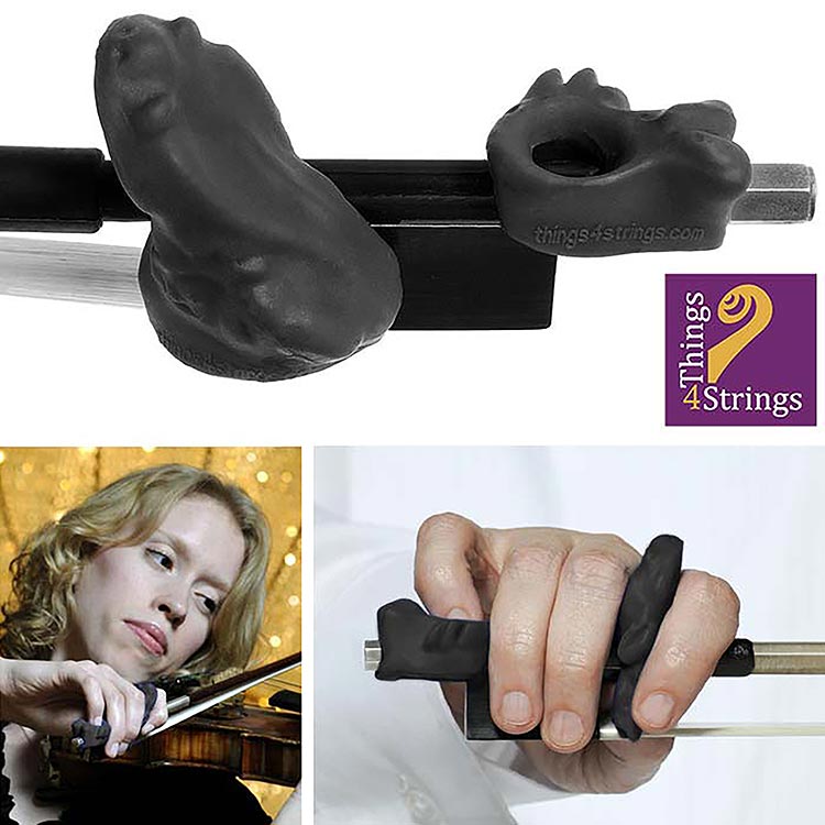 Things 4 Strings Bow Hold Buddies for Violin or Viola - Black