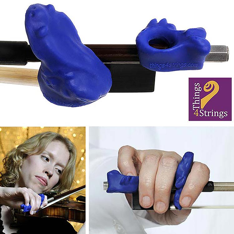 Things 4 Strings Bow Hold Buddies for Violin or Viola - Bright Blue
