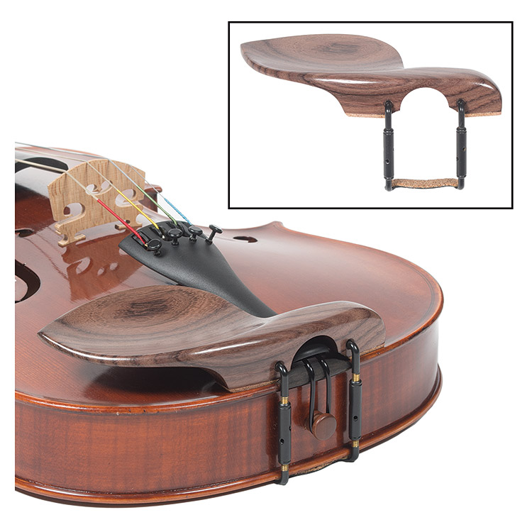 Guarneri Rosewood Chinrest for Viola with Standard Black Bracket