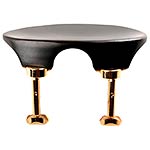 Flat Flesch Ebony Chinrest for Violin with Gold-Plated Hill Bracket
