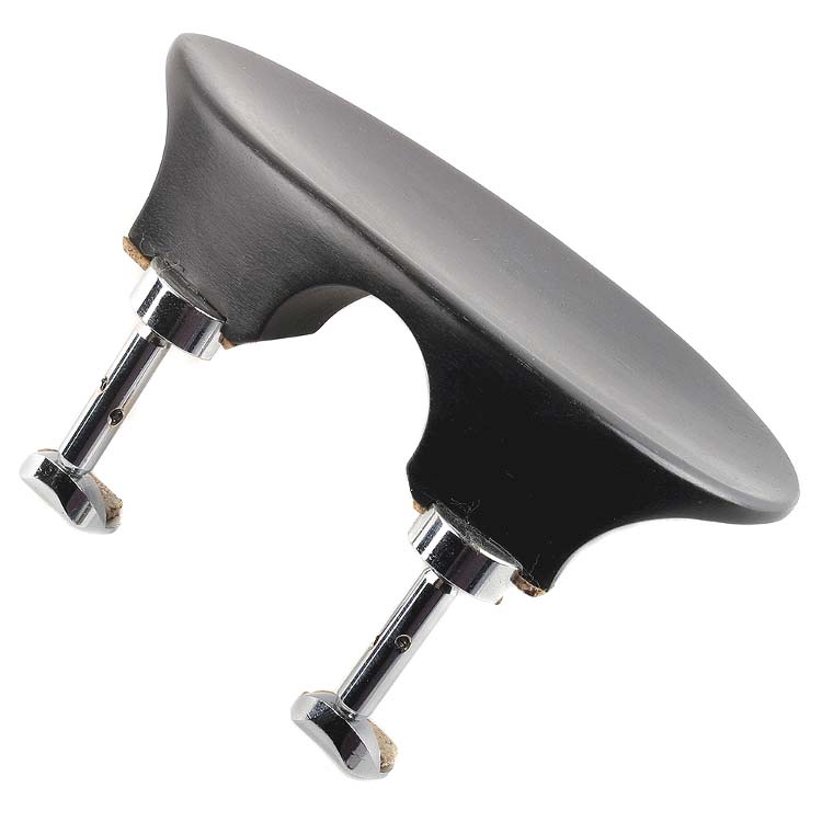 Flat Flesch Ebony Chinrest for 3/4 to 4/4 Violin with Hill Bracket