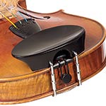 Flat Flesch Ebony Chinrest for 4/4 Violin with Standard Bracket