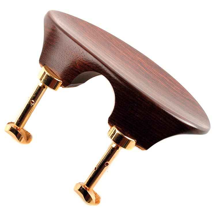 Flat Flesch Rosewood Chinrest for Violin with Gold-Plated Hill Bracket