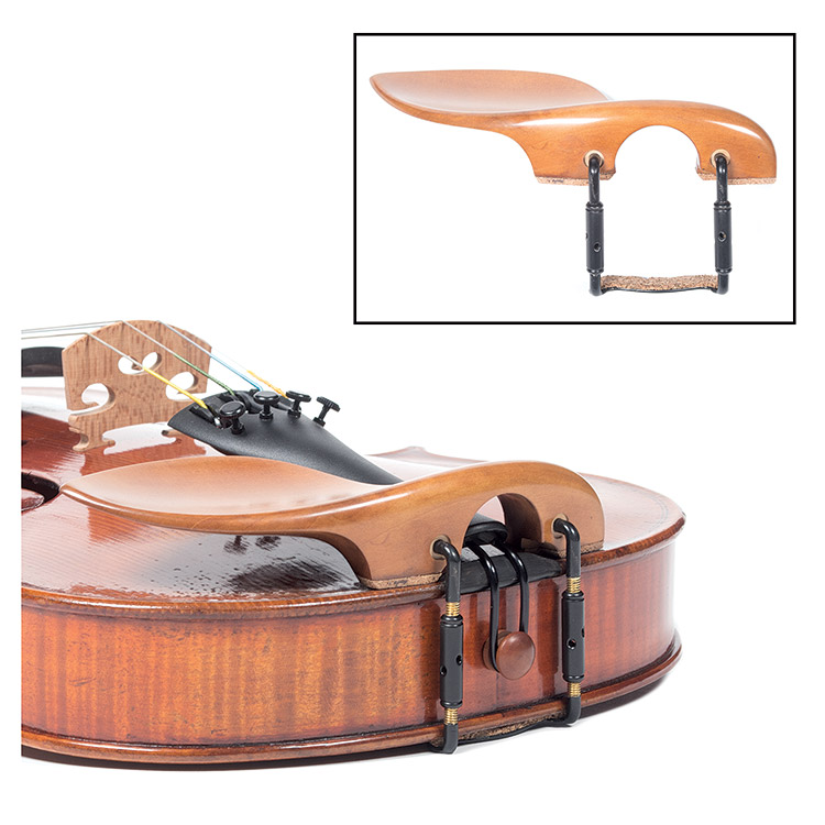 Kinglar Boxwood Chinrest for 4/4 Violin with Standard Bracket