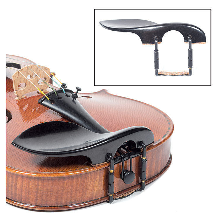 Kinglar Ebony Chinrest for 4/4 Violin with Standard Bracket