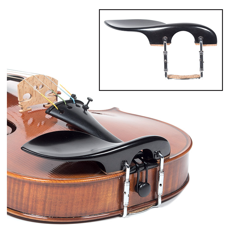 Kinglar Ebony Chinrest for 4/4 Violin with Standard Bracket