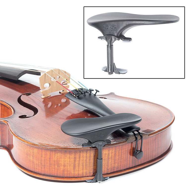 SAS Violin/Viola Chinrest, Ebony, 24mm, carbon barrel
