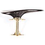 SAS Ebony Chinrest for Violin or Viola with 24mm Plate Height and Gold-Plated Bracket