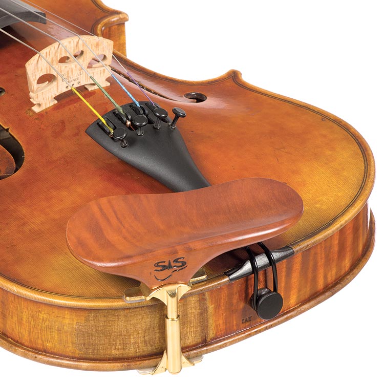 SAS Pearwood Chinrest for Violin or Viola with 24mm Plate Height and Gold-Plated Bracket