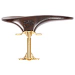SAS Walnut Chinrest for Violin or Viola with 28mm Plate Height and Gold-Plated Bracket