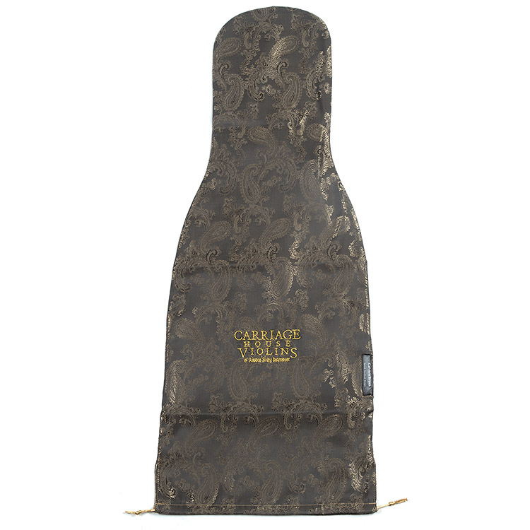 Carmen Bruna CHV Logo Viola Double Layer Silk Bag, Gunmetal & Gold Paisley
