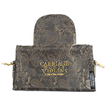 Carmen Bruna CHV Logo Violin Double Layer Silk Bag, Gunmetal & Gold Paisley