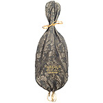 Carmen Bruna CHV Logo Violin Double Layer Silk Bag, Gunmetal & Gold Paisley