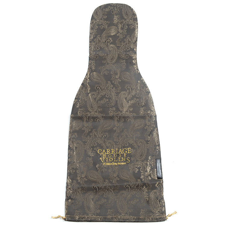 Carmen Bruna CHV Logo Violin Double Layer Silk Bag, Gunmetal & Gold Paisley