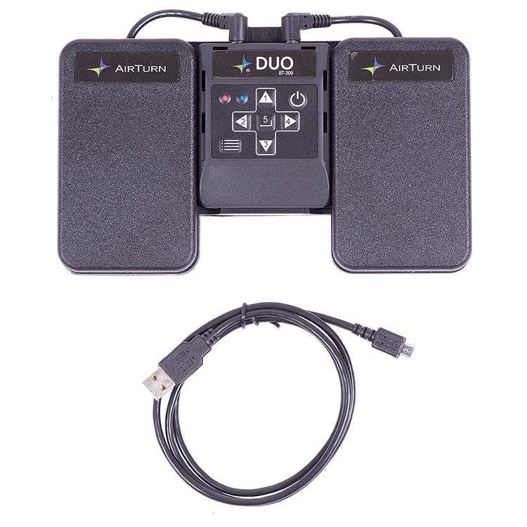 AirTurn Duo - Dual Wireless Pedal Controller with Removable Bluetooth Handheld Remote