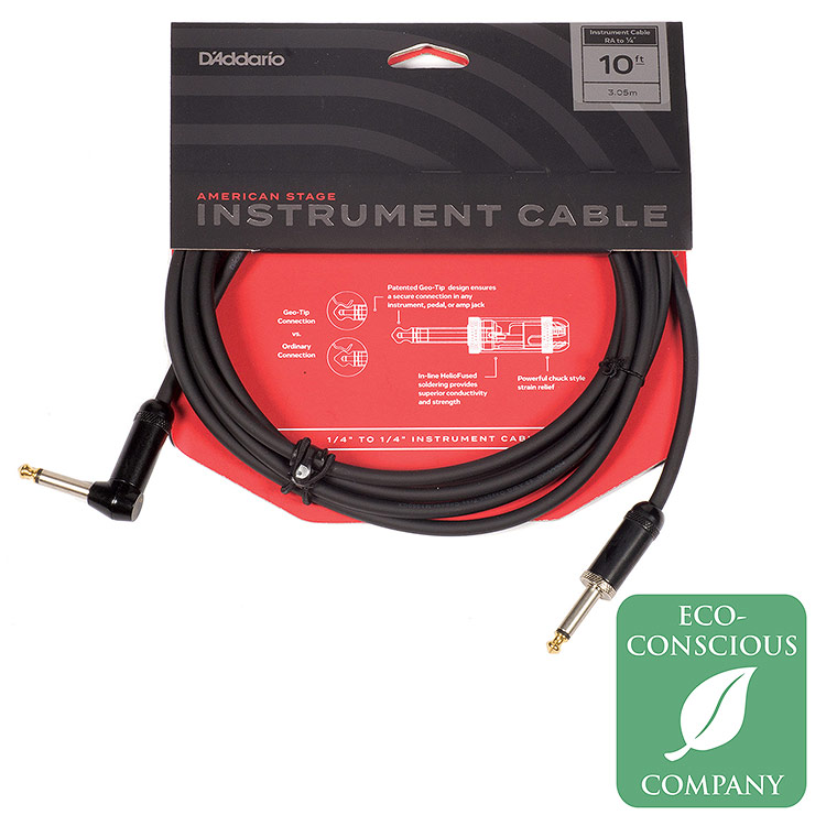Planet Waves American Stage 10' Right Angle Instrument Cable