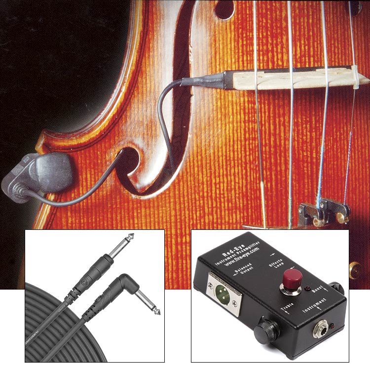 JSI Viola Pick Up Bundle: Realist Viola Pick Up, Fire-Eye Red-Eye PreAmp and Planet Waves 10' Cable