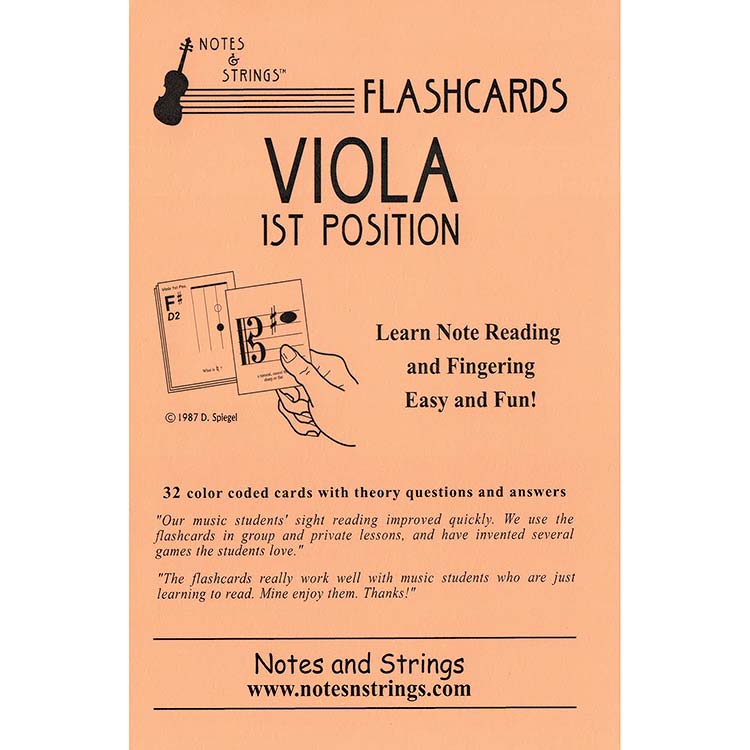 Viola 1st Position Classroom Half Size Unlaminated Flashcards