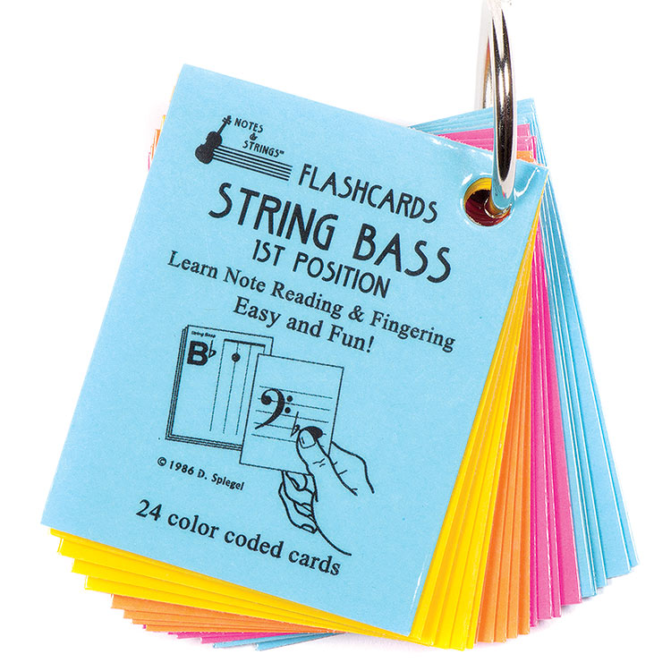 Bass 1st Position, Mini Size Laminated Flashcards
