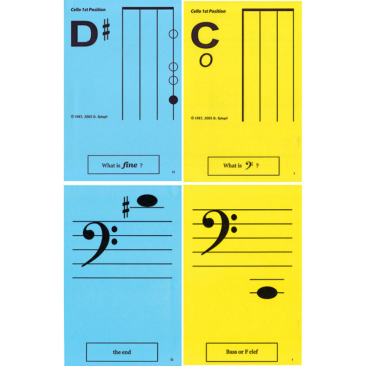 Cello 1st Pos. Classroom Half Size Unlaminated Flashcards