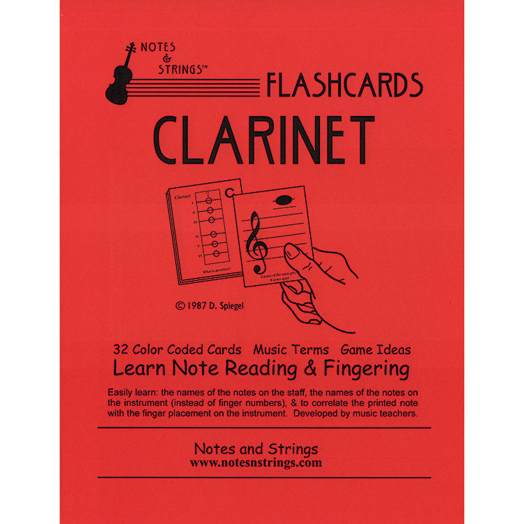 Clarinet Classroom Size Unlaminated Flashcards