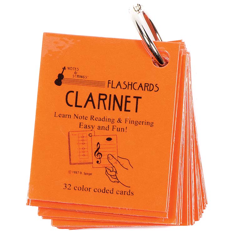 Clarinet Mini Size Laminated Flashcards on a Ring