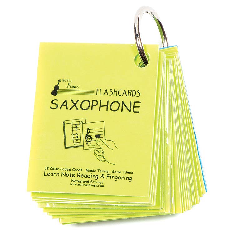 Saxophone Mini Size, Laminated Flashcards