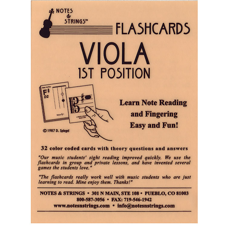 Viola 1st Position Regular Size Unlaminated Flashcards