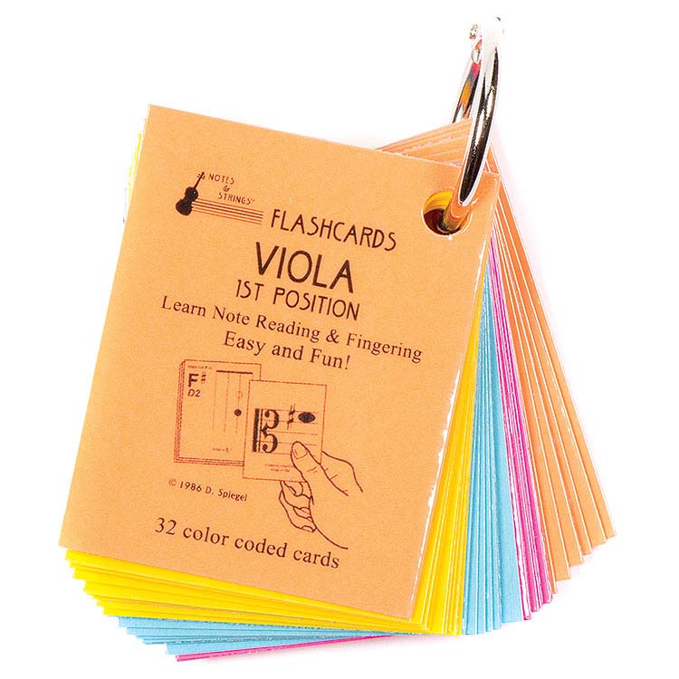 Viola 1st Position Mini Size, Laminated Flashcards