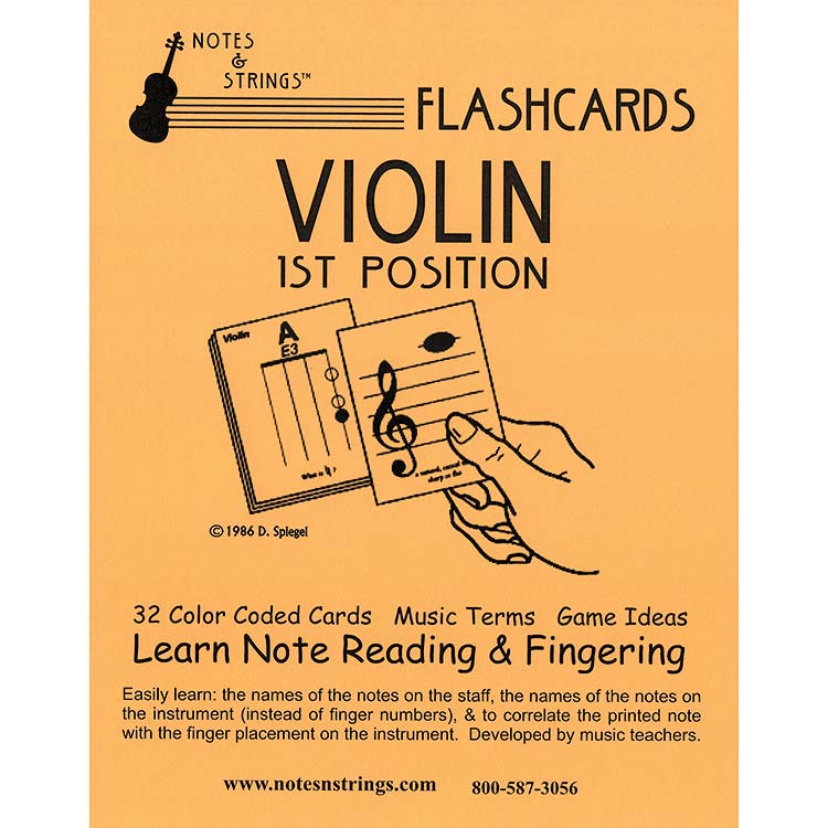 Violin 1st Position Classroom Size Unlaminated Flashca