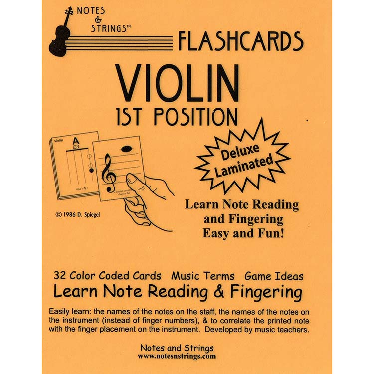 Violin 1st Position Regular Size Laminated Flashcards