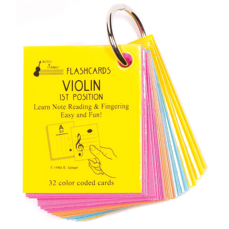 Violin 1st Position Mini Size, Laminated Flashcards