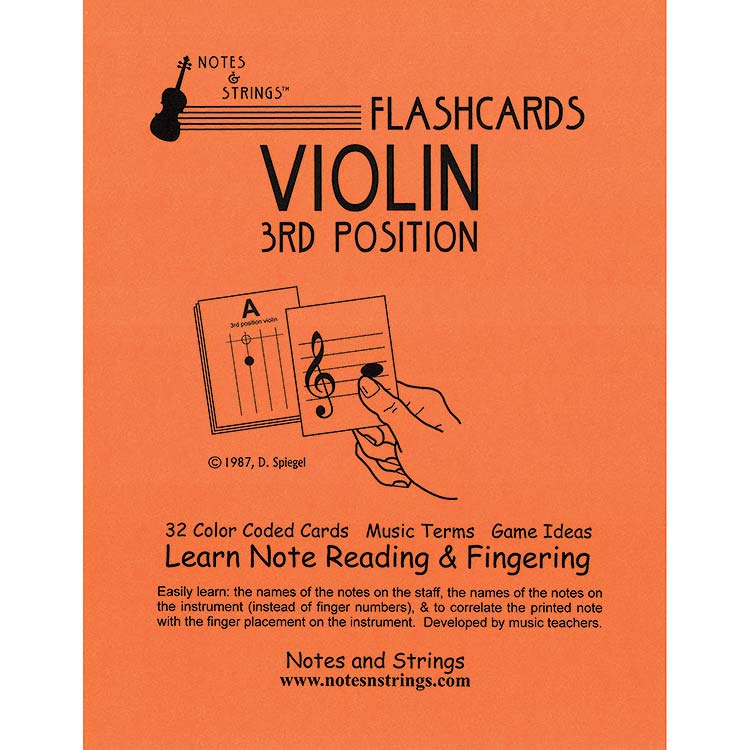 Violin 3rd Position Classroom Size Unlaminated Flashca