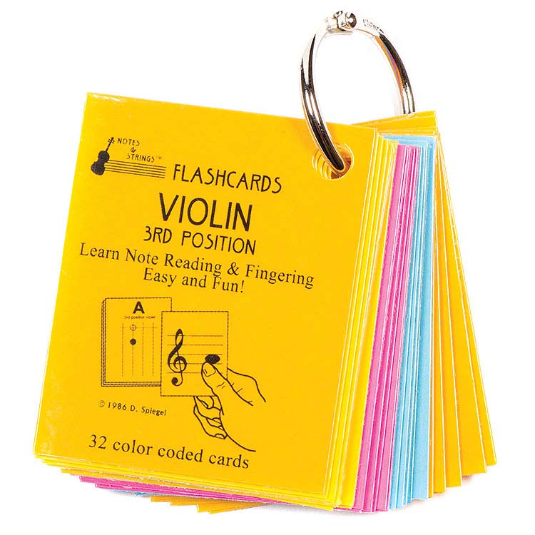Violin 3rd Position Mini Size, Laminated Flashcards