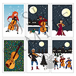 Johnson String Instrument Holiday Greeting Cards and Envelopes, box of 24