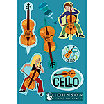 Cello-Themed Vinyl Stickers