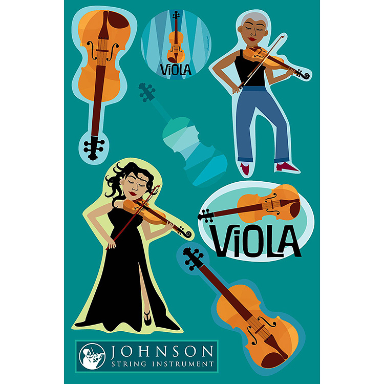 Viola-Themed Vinyl Stickers