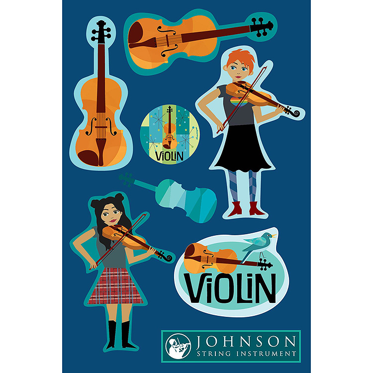 Violin-Themed Vinyl Stickers
