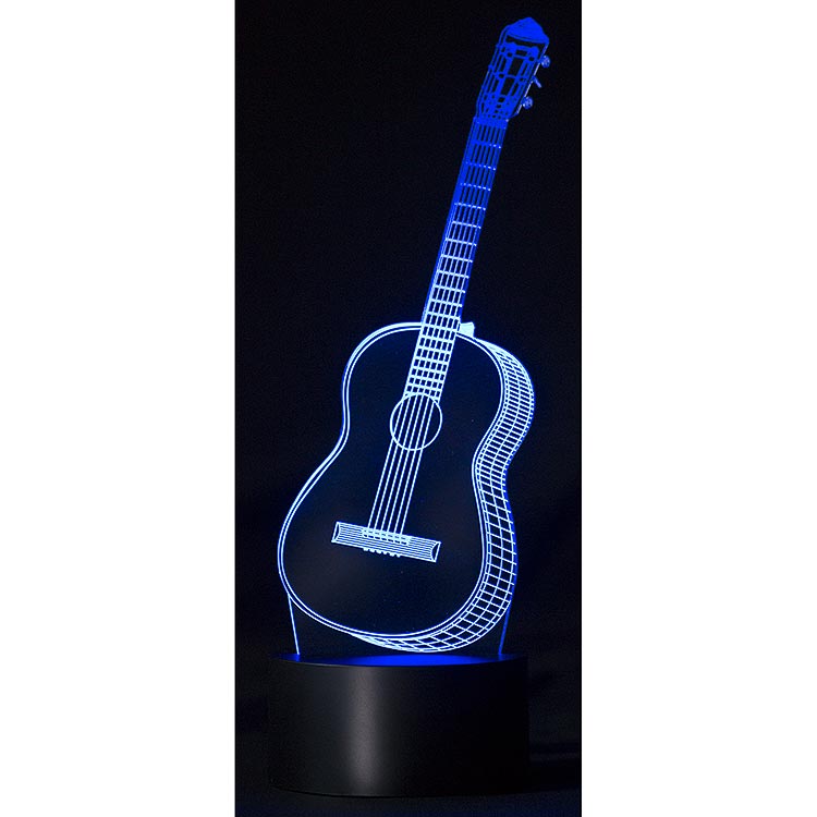 Guitar Led Color Changing 3d Lamp Wonderful Themed Gift Light Up Your Room With The Guitar 3d Lamp A Color Changing Led Strip Illuminates Acrylic Plate For Fantastic 3 D Effect