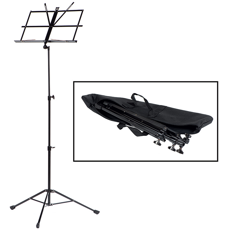 Boston MS21 Black Folding Music Stand with Bag