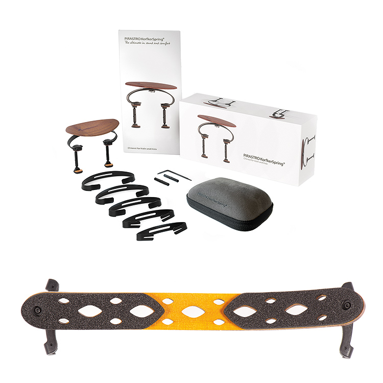 Pirastro Korfker Shoulder Rest and Spring Chinrest Bundle for Viola