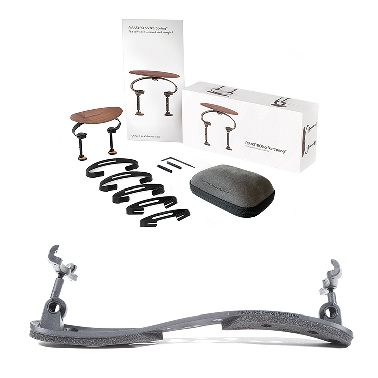 Pirastro Korfker Luna Shoulder rest and Spring Chinrest Bundle for Violin