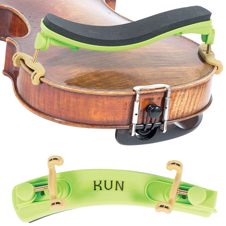 Kun Collapsible Junior 1/2-3/4 Violin Shoulder Rest, Atomic Green