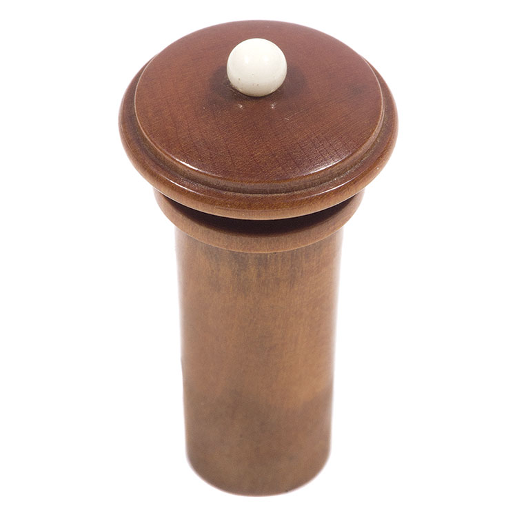 Harmonie Simple Viola End Button, Boxwood with Ivory Pip